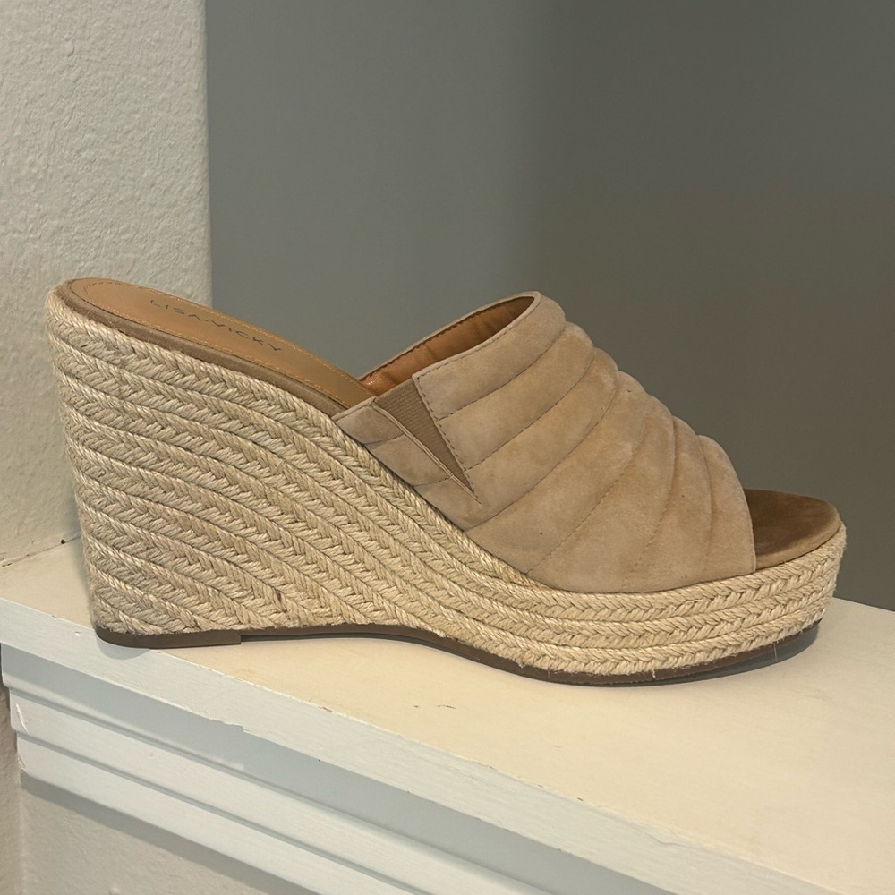 Lisa Vicky Gogo Wedge Sandals Womens 11M Canyon Sun Suede Slip On Comfort New - Picture 5 of 9